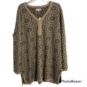 Sigrid Olsen Woman's Long Sleeve Pullover Sweater Brown Size 1x